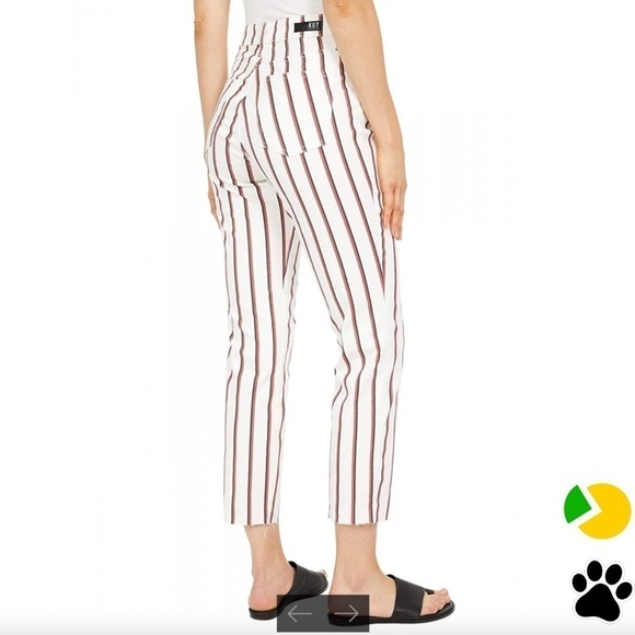 Kut from the Kloth Reese High Rise Ankle Straight Raw Hem Ivory/Right - Size 2 - Picture 2 of 14